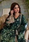 Close up image of ZARIA beautiful Embroidered Organza Sleeves Borde.